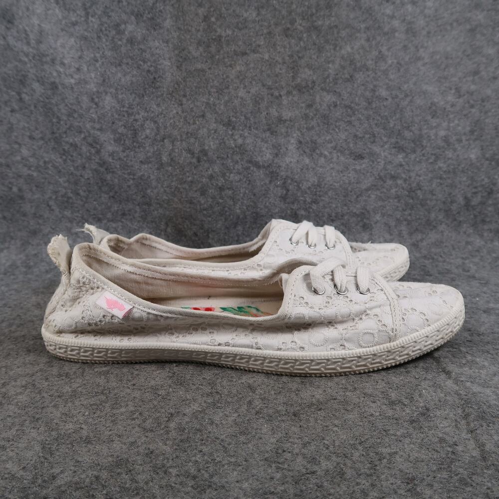Rocket Dog Shoes Womens 8.5 Casual Sneaker Flats Crochet Trainer Slip On White